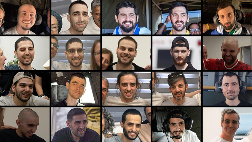 20 שורדי השבי שהוזמנו לוושינגטון (צילום: דובר צה"ל) קולאז' 20 חטופים ששוחררו