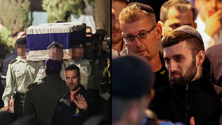 מתן אנגרסט בהלווייתו של דניאל פרץ ז"ל