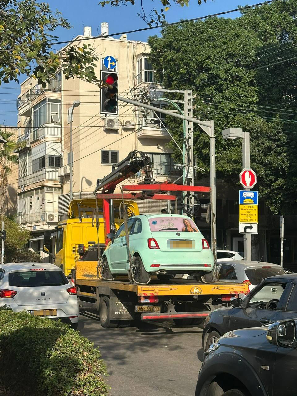 הרכב של שלקה נגרר בצפון הישן 
