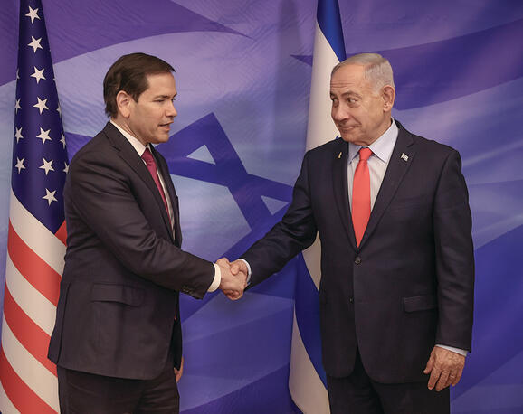 "יש עוד עבודה". רה"מ נתניהו ומזכיר המדינה רוביו, אמש | צילום: אלכס קולומויסקי yk14557156