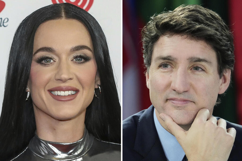 קייטי פרי וג'סטין טרודו (צילום: Andy Kropa/Invision/AP, Frank Gunn/The Canadian Press/AP) קייטי פרי וג'סטין טרודו