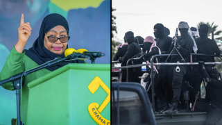 נשיאת טנזניה סמיה סולוהו חסן בעצרת בחירות 28 באוקטובר