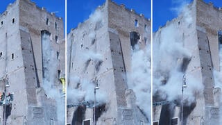 קריסה ב מגדל עתיק ב רומא איטליה באמצע פעולות חילוץ אחרי קריסה חלקית קודמת שם