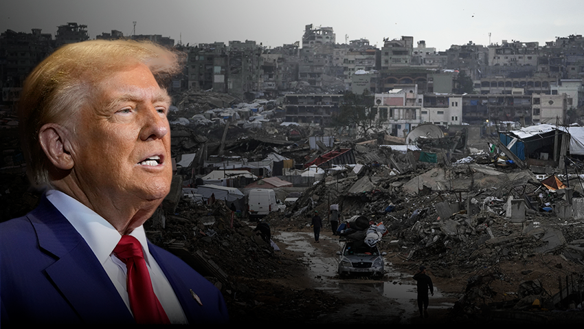 Photo: AP Photo/Alex Brandon, AP Photo/Jehad Alshrafi דונלד טראמפ