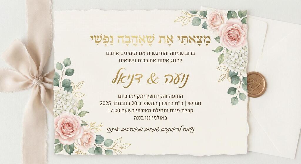 יצירת הזמנה לחתונה באמצעות ננו בננה פרו (גוגל) יצירת הזמנה לחתונה באמצעות ננו בננה פרו