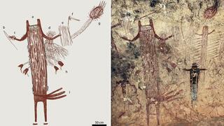 דוגמה לאחר מציורי אמנות הסלע שתואכות לתקופה שלפני 6,000 שנה