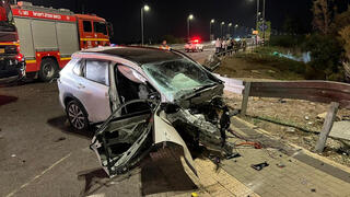 זירת התאונה הקטלנית בצומת כפר חסידים בכביש 70, שבה נהרג צעיר