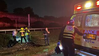 זירת התאונה בכביש 6, ליד בנימינה