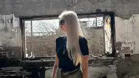 מרים מטובה בביקור בקיבוץ בארי