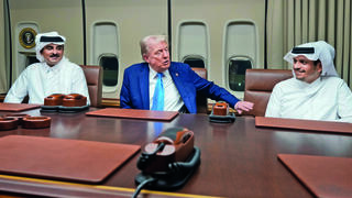 דונלד טראמפ עם ראש ממשלת קטאר מוחמד אל־ת דונלד טראמפ עם ראש ממשלת קטאר מוחמד אל־ת