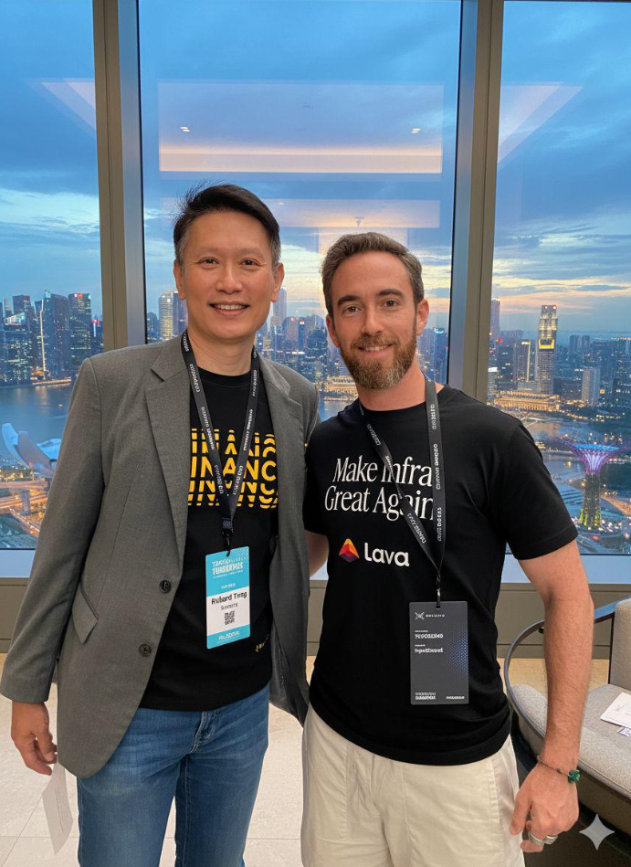 Yair Kleper, founder of Magma Devs and one of the infrastructure developers of Lava Network, and Richard Teng, CEO of Binance