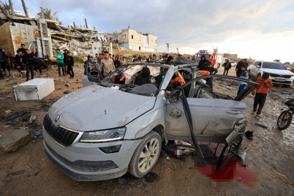 זירת החיסול של ראאד סעד בעיר עזה (צילום: REUTERS/Dawoud Abu Alkas) זירת החיסול של ראאד סעד בעיר עזה
