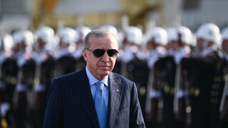 נשיא טורקיה בטקס מסירת כלי שיט צבאיים לחיל הים הטורקי