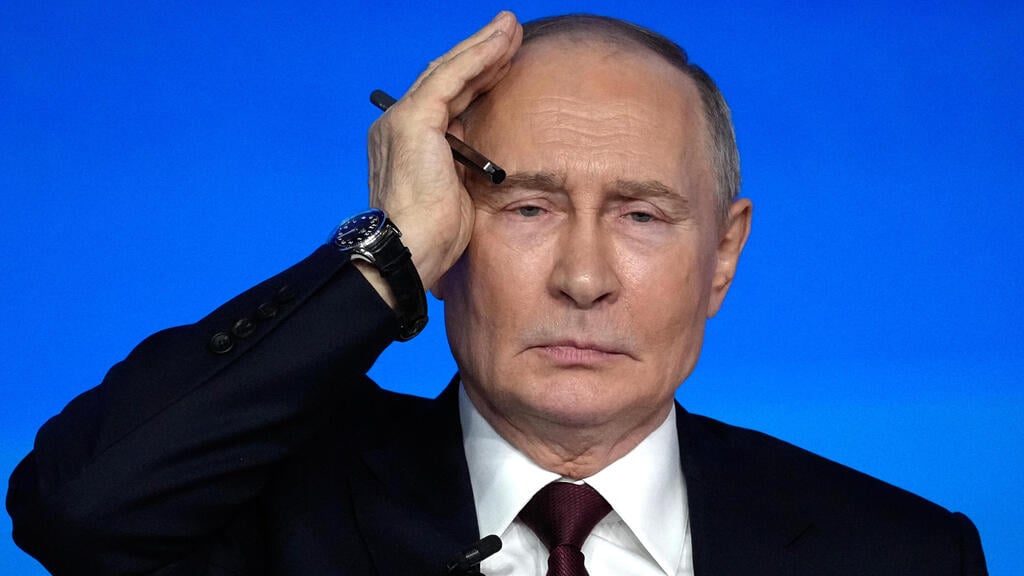 Russian President Vladimir Putin (Photo: AP Photo/Pavel Bednyakov) נשיא רוסיה ולדימיר פוטין במסיבת עיתונאים לסיכום שנה 19 בדצמבר