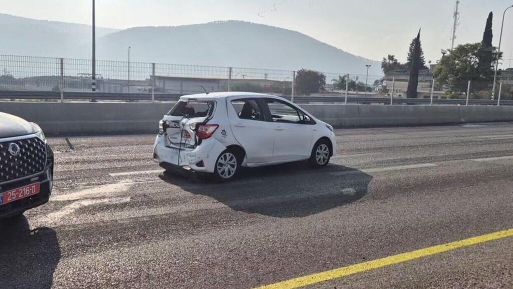 The vehicle of the victims (Photo: Israel Moshkovitz) רכבם של הקורבנות בפיגוע בתל יוסף