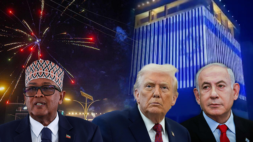 Prime Minister Benjamin Netanyahu, US President Donald Trump and Somaliland President Abdullahi (Photo: Chaim Goldberg Flash90, REUTERS/Monicah Mwangi/File Photo, AP Photo/Alex Brando) בנימין נתניהו דונלד טראמפ נשיא סומלילנד