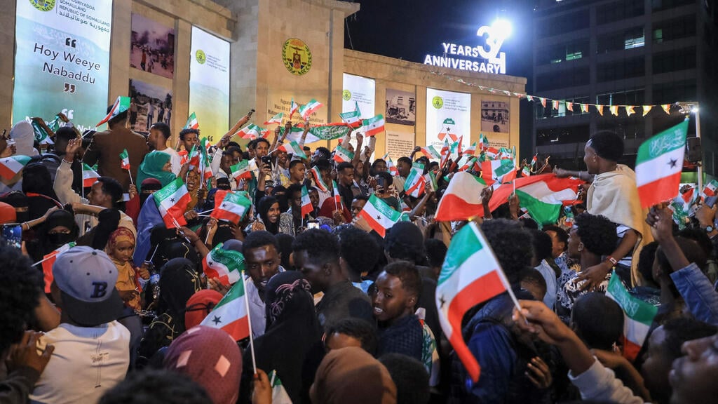 Celebrations in Somaliland after Israel's recognition (Photo: Farhan Aleli / AFP) חגיגות ההכרה בסומלילנד