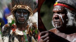 ילידי האי גינאה החדשה (משמאל) ואוסטרליה