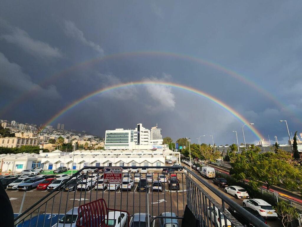 Photo: United Hatzalah Carmel קשת בענן בחיפה