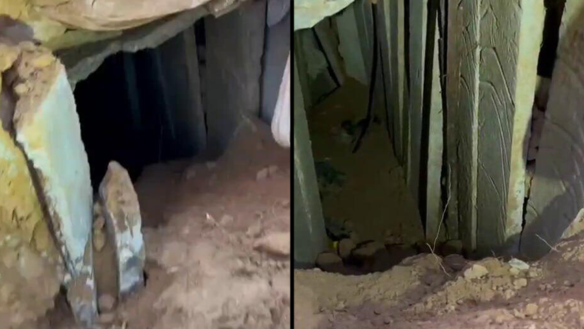The uncovered Hamas tunnel המנהרה שאותרה בשטח העזתי מול כיסופים