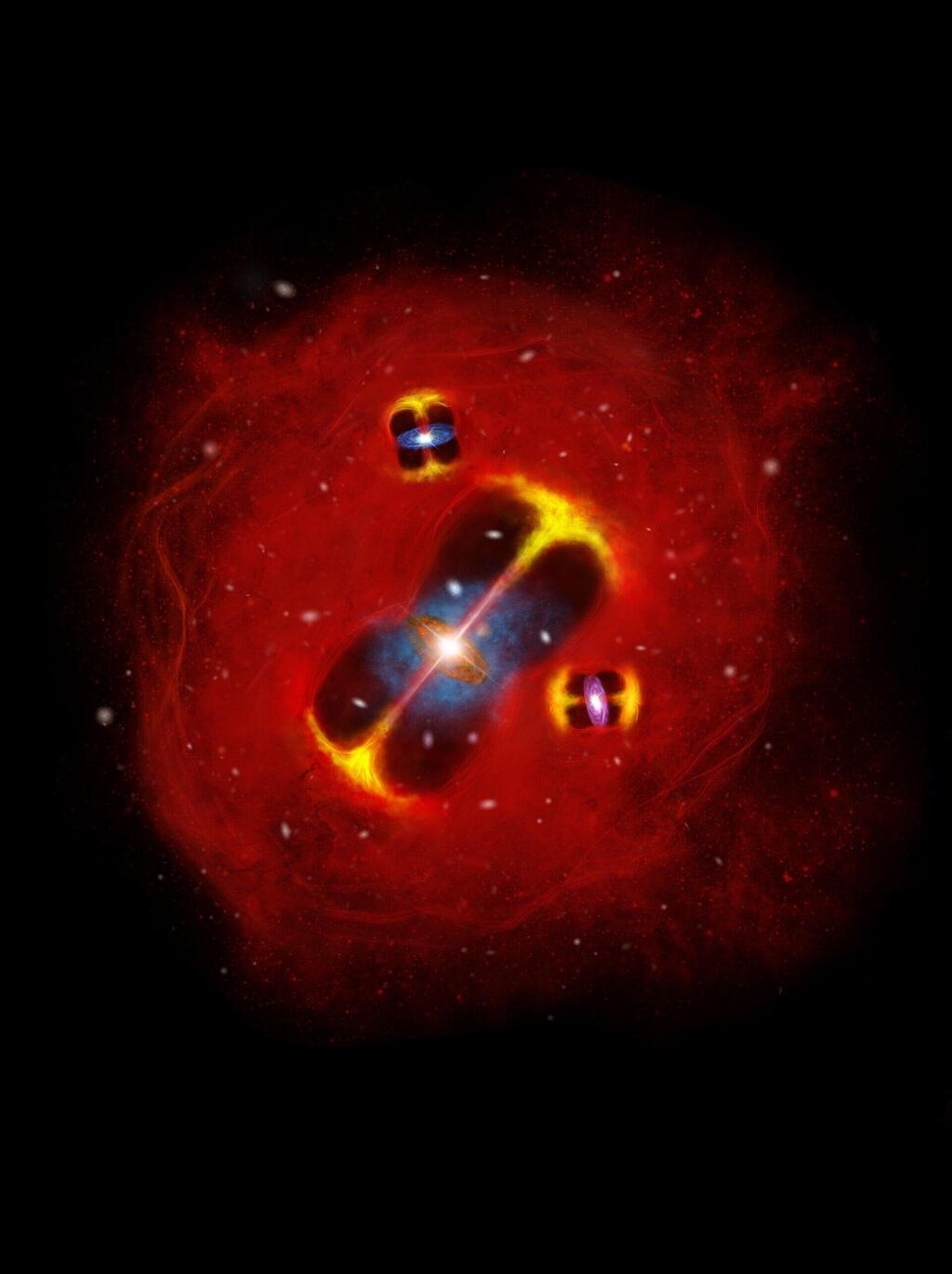 Astronomers discover rare galaxy cluster from dawn of universe