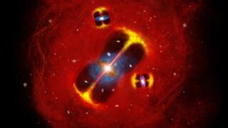 הדמיה של צביר הגלקסיות SPT2349-56 המתהווה ביקום המוקדם הדמיה של צביר הגלקסיות SPT2349-56 המתהווה ביקום המוקדם