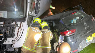 זירת התאונה הקטלנית בכביש 675 ליד ניר יפה, שבה נהרג גבר