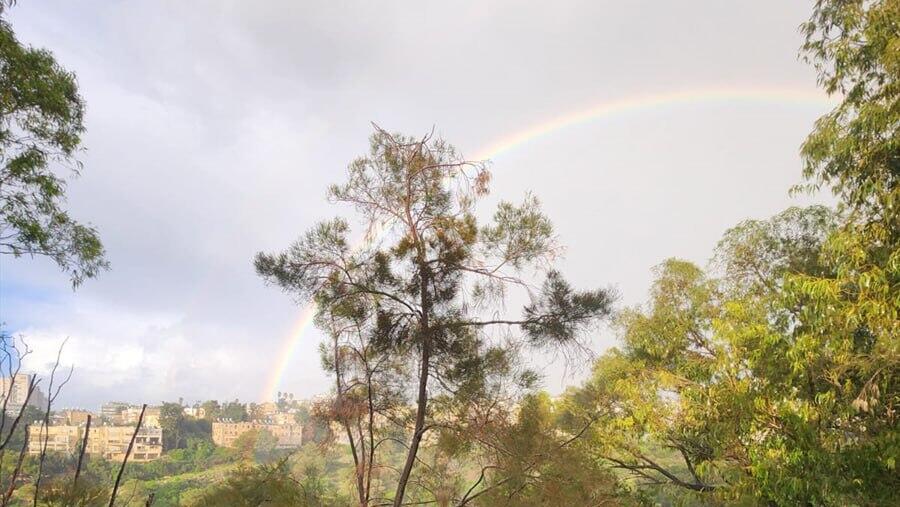 קשת בענן בכרמל (צילום: הדר אייל) קשת בענן בכרמל