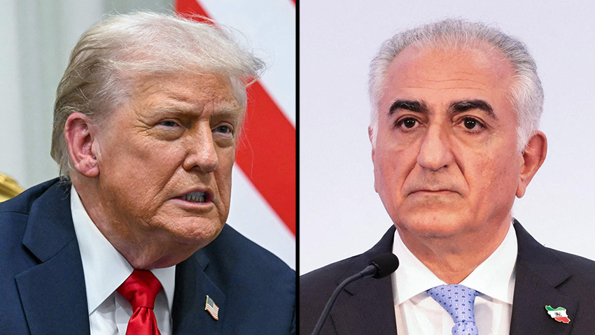 President Donald Trump and Reza Pahlavi: Will the US president intervene? (צילום: Joel Saget / AFP, Saul Loeb / AFP) President Donald Trump and Reza Pahlavi: Will the US president intervene?