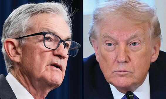 דונלד טראמפ, ג'רום פאוול (SAUL LOEB, AFP) דונלד טראמפ, ג'רום פאוול