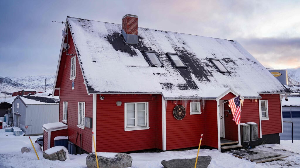 The US consulate in Greenland (Photo: Alessandro Rampazzo / AFP) גרינלנד הקונסוליה של ארה"ב בבירה נואוק