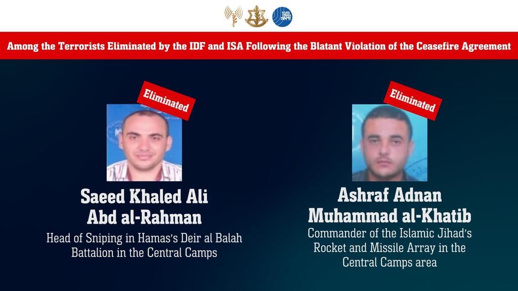 Two terrorists eliminated alongside Khuli (Illustration: IDF) Two terrorists eliminated alongside Khuli