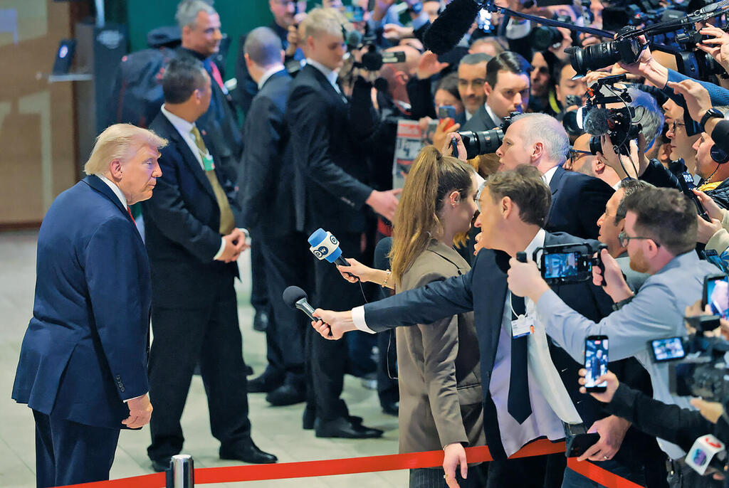 כל העיניים עליו. הנשיא טראמפ, אתמול בדאבוס