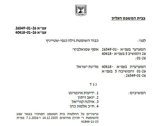 החלטת העליון לפרסום שם הקצין, לבקשת ynet ו"ידיעות אחרונות" החלטת העליון על הקצין המתחזה
