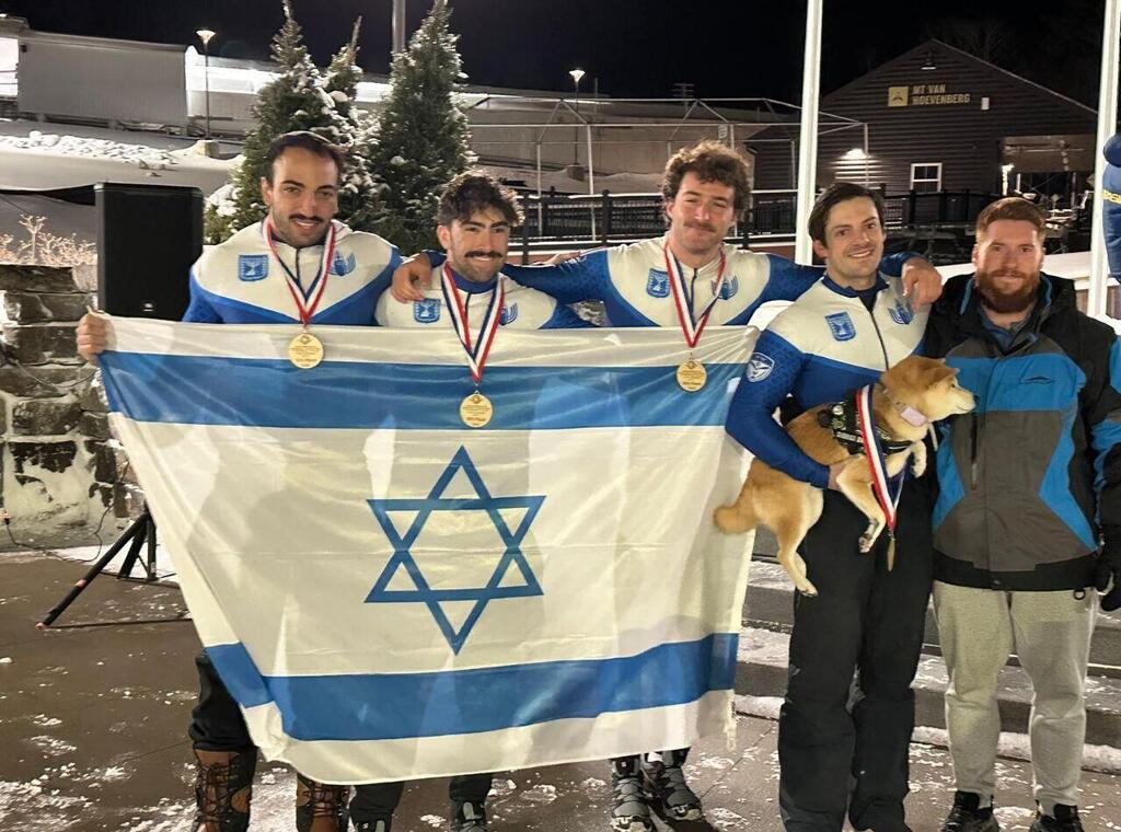 Israel's bobsled team, led by American Jew AJ Edelman, is headed to the 2026 Winter Olympics (Photo: Israeli Olympic Committee) נבחרת הבובסליי של ישראל