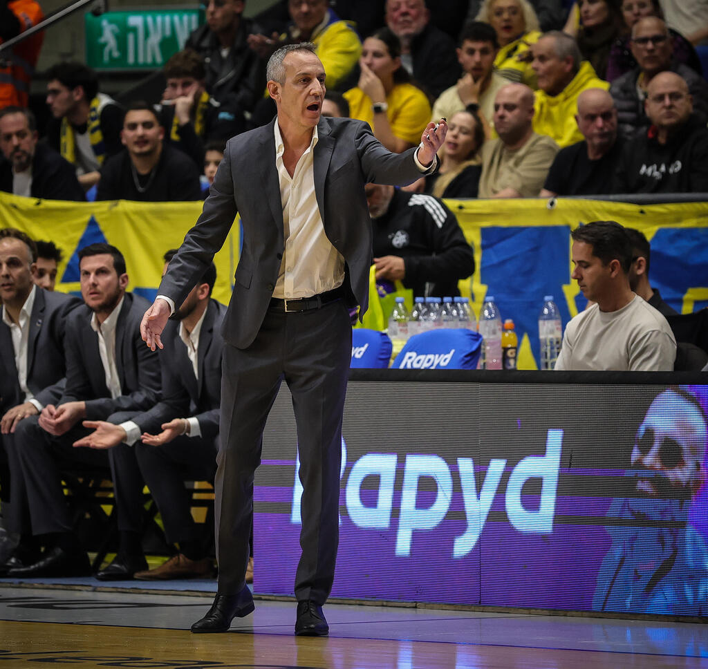 אכזבה צהובה. עודד קטש (צילום: עוז מועלם) מכבי ת"א עודד קטש פנאתינייקוס
