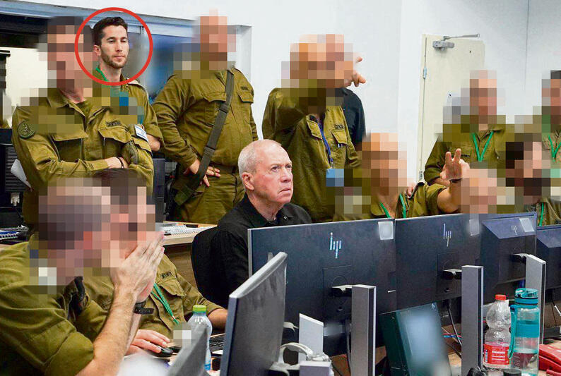 אסף שמואלביץ' בחמ"ל עם שר הביטחון יואב גלנט, בתחילת המלחמה