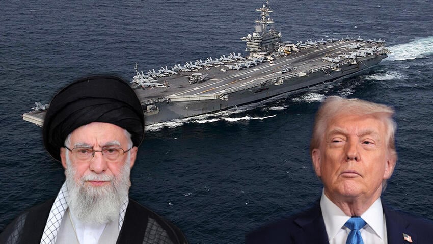 Photo: REUTERS/Jonathan Ernst, Office of the Iranian Supreme Leader/WANA (West Asia News Agency)/Handout via REUTERS נושאת המטוסים אברהם לינקולן ארכיון 2019