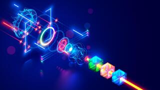 אילוסטרציה אמנותית של מאיץ חלקיקים אילוסטרציה אמנותית של מאיץ חלקיקים