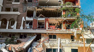 זירת הפיצוץ בבנדר עבאס, אתמול