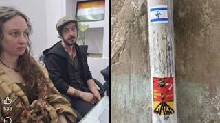 זוג תיירים בריטים הדביקו סטיקרים אנטישמים בהודו