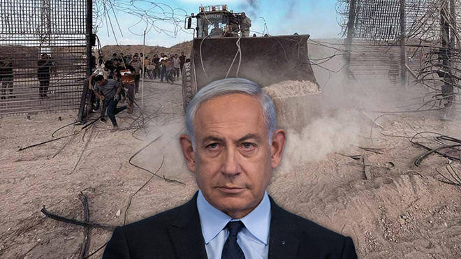 תיעוד פלסטיני: הגדר פרוצה בדרום רצועת עזה