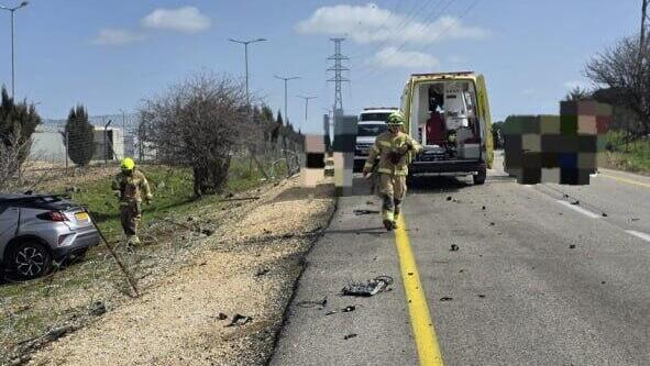 זירת התאונה בכביש 959
