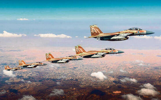 מטוסי חיל האוויר במהלך מבצע "עם כלביא" (דובר צהל) מטוסי חיל האוויר במהלך מבצע "עם כלביא"