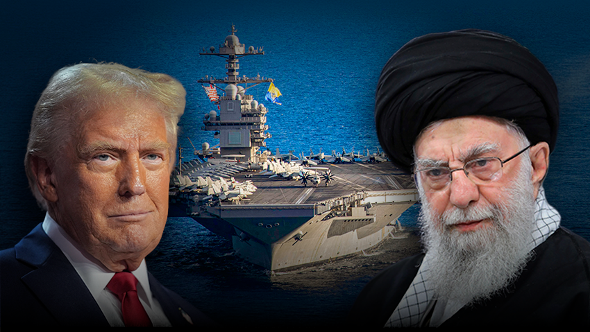 Donald Trump, USS Gerald R. Ford aircraft carrier, Ali Khamenei
(Photo: Maxwell Orlosky / US Departmetn of Defense/ AFP, AP/ Evan Vucci, Office of the Iranian Supreme Leader via AP) נושאת המטוסים פורד