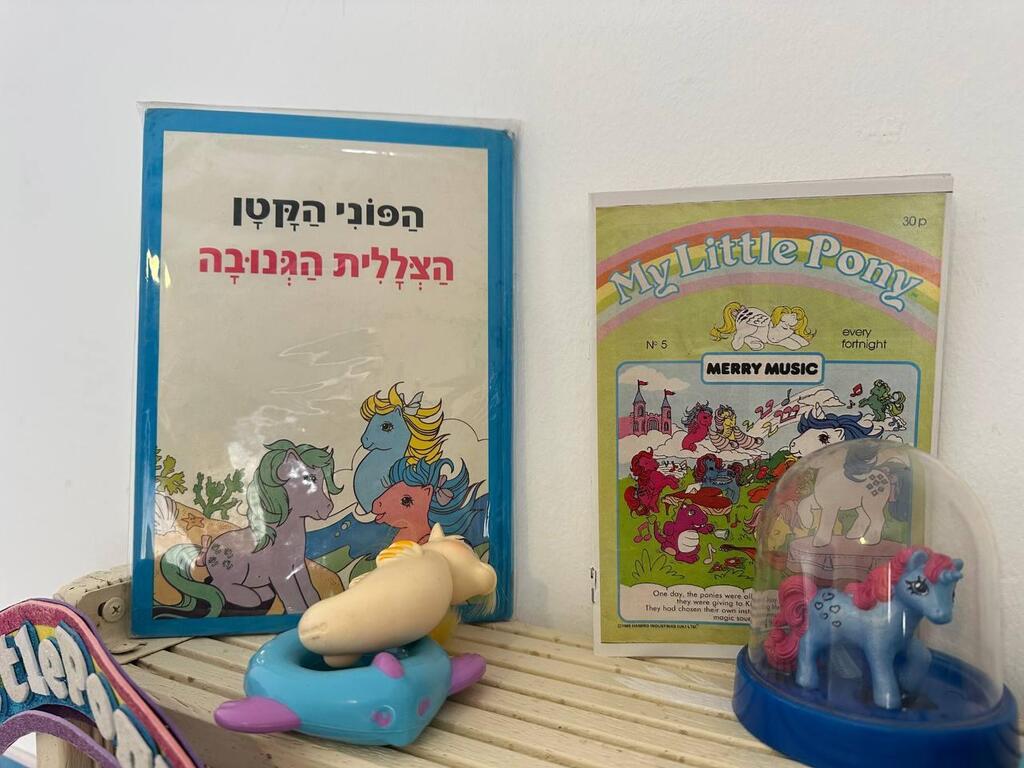 Additional vintage ponies and accessories, including early series figures and bath-time variants, are arranged on display shelves in Jonathan’s home (Photo: Bar Gindy) Additional vintage ponies and accessories, including early series figures and bath-time variants, are arranged on display shelves in Jonathan’s home