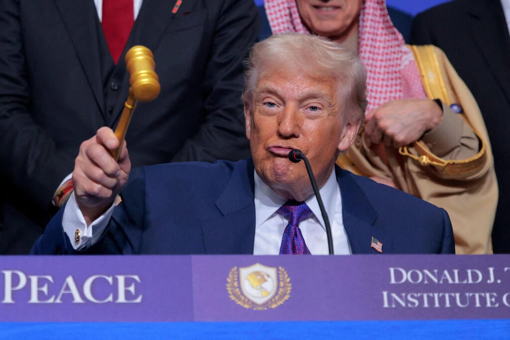 US President Donald Trump at the inaugural Board of Peace meeting (Photo: CHIP SOMODEVILLA / GETTY IMAGES NORTH AMERICA / AFP) טראמפ