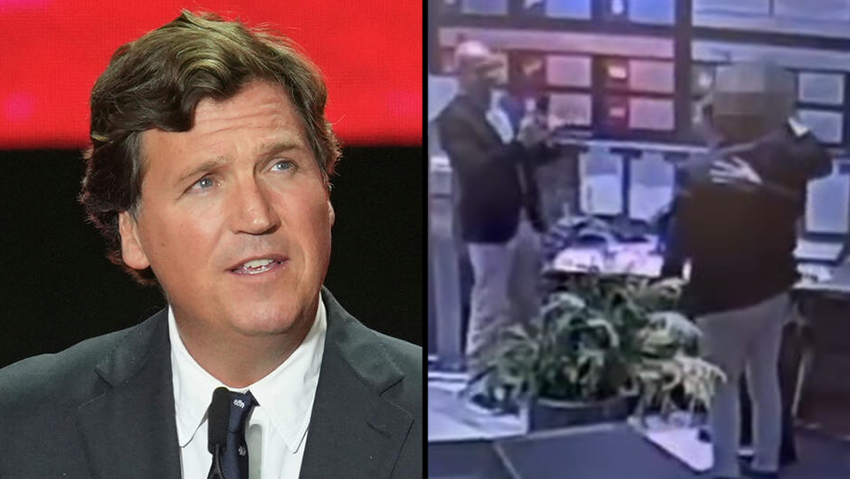 Tucker Carlson and footage from the Ben Gurion Airport (Photo: Ross D. Franklin/AP) Tucker Carlson and footage from the Ben Gurion Airport