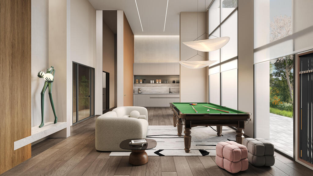 מועדון דיירים - ההדמייה להמחשה בלבד. (קרדיט הדמייה: אול אין הדמיות ) הדמיית פנטהאוז + מועדון דיירים