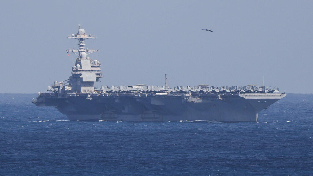 Aircraft carrier USS Gerald R. Ford near Crete, Greece (Photo: Stelios Misinas/ Reuters) נושאת המטוסים ג'רלד פורד ליד כרתים, יוון